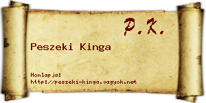 Peszeki Kinga névjegykártya