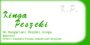 kinga peszeki business card